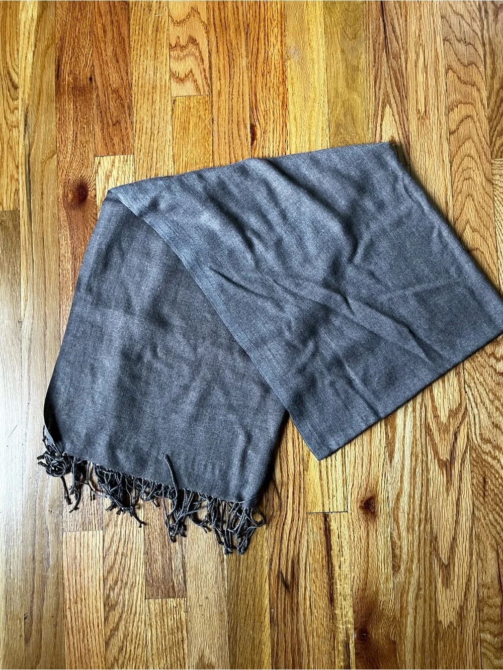 Men's Brown Fringed Scarf